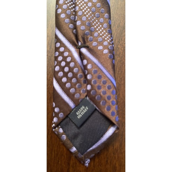 Louis Dell Olio Made In Italy Brown And Purple 100% Silk L58” W”3.50 - Picture 7 of 7